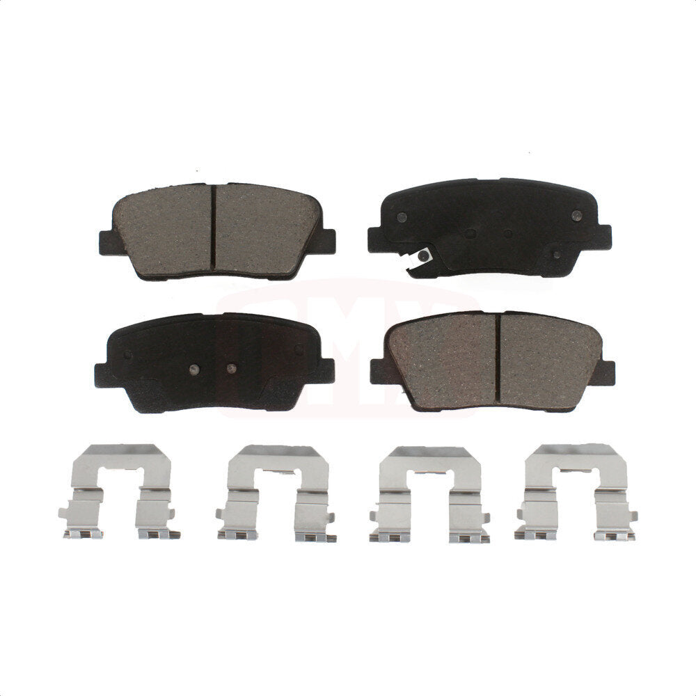 Set Of Rear Ceramic Brake Pads With Hardware - Fits Hyundai, Kia & Genesis Models