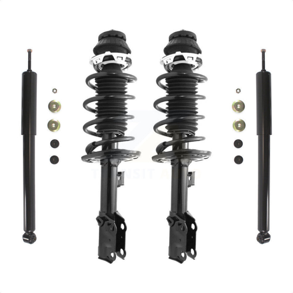 Front Rear Complete Suspension Shocks Strut And Coil Spring Mount Assemblies Kit For 2007-2008 Honda Fit - Left Right Side (Driver Passenger) K78M-100105 by Transit Auto