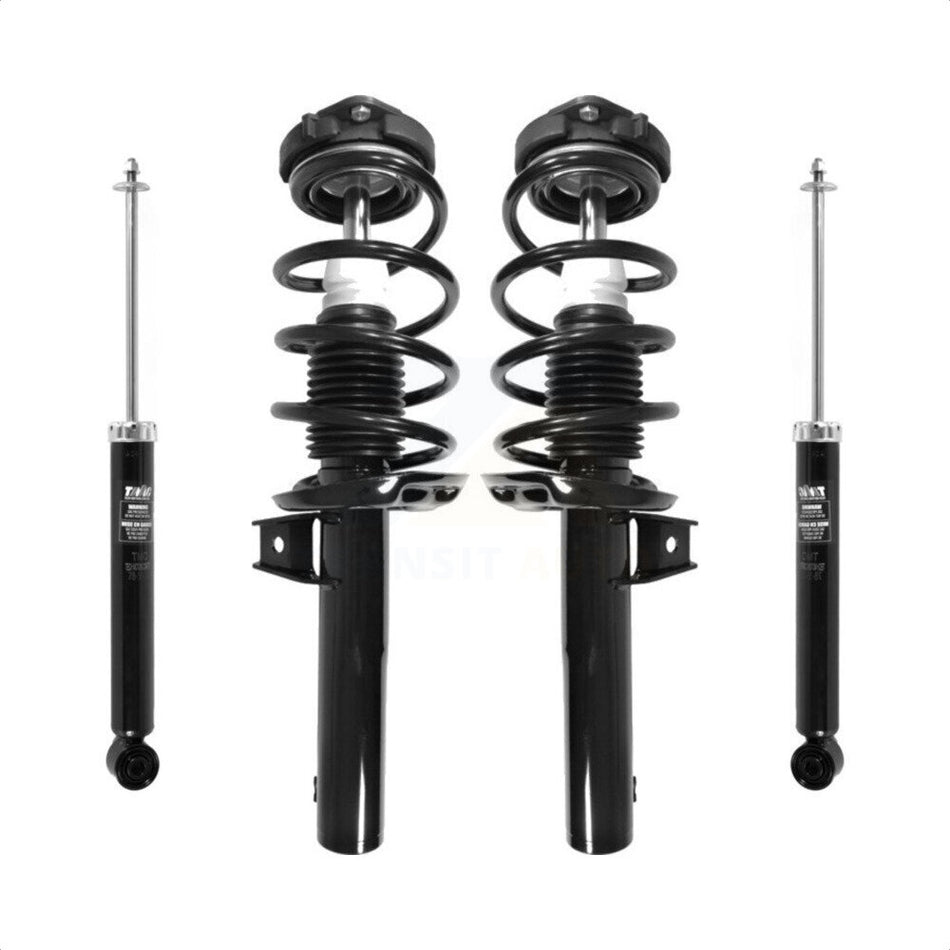 Front Rear Complete Suspension Shocks Strut And Coil Spring Mount Assemblies Kit For 2015-2018 Volkswagen Jetta Fits 55MM Lower Housing; Excludes Sport - K78M-100212 by Transit Auto