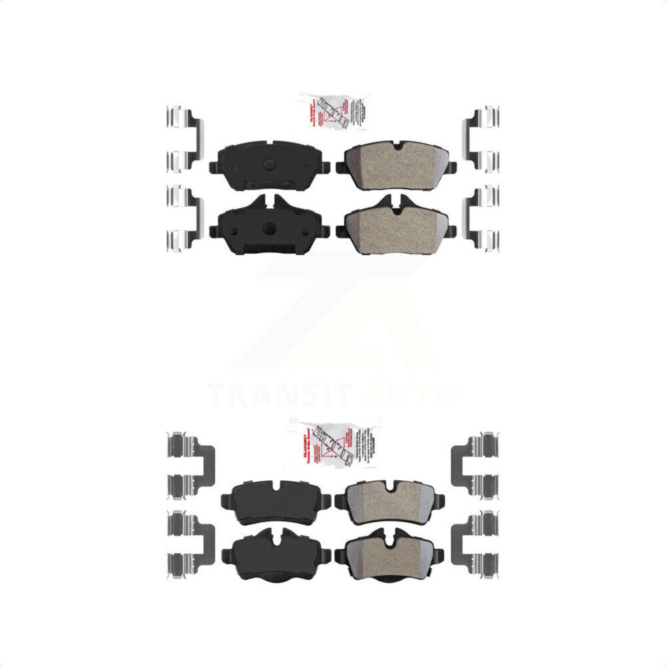 AmeriBRAKES Front Rear Semi-Metallic Disc Brake Pads Kit For Mini Cooper With 280mm Diameter Rotor KNF-100674