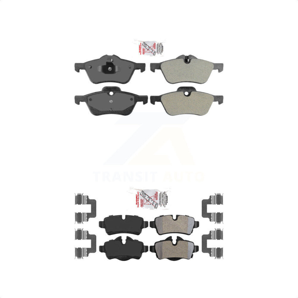 AmeriBRAKES Front Rear Semi-Metallic Disc Brake Pads Kit For Mini Cooper With 276mm Diameter Rotor KNF-100678