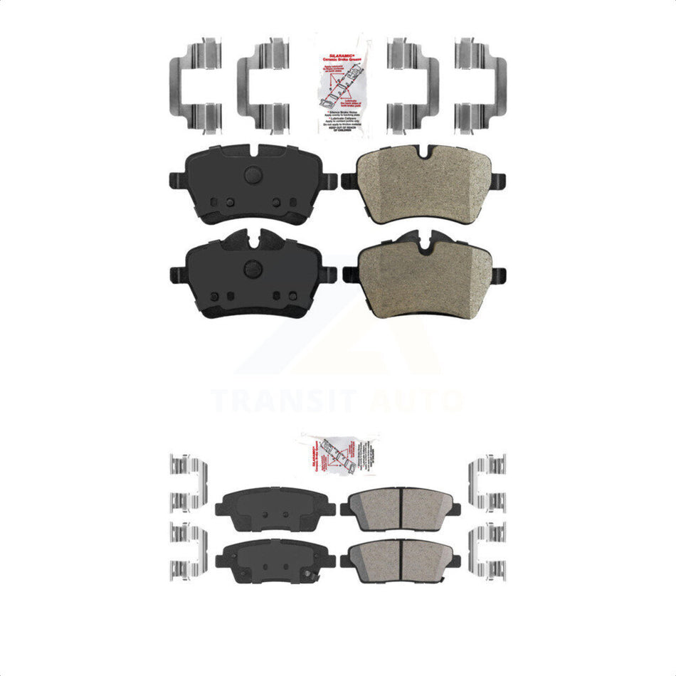 AmeriBRAKES Front Semi-Metallic Rear Ceramic Disc Brake Pads Kit For Mini Cooper Countryman Paceman KNF-101563