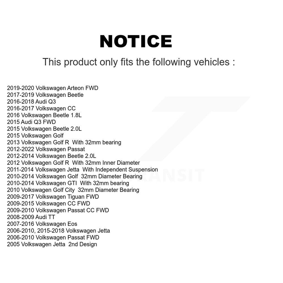 Rear Wheel Bearing Hub Assembly 70-512319 For Volkswagen Jetta Passat Tiguan Beetle CC Golf Audi Q3 GTI Eos R TT Arteon City