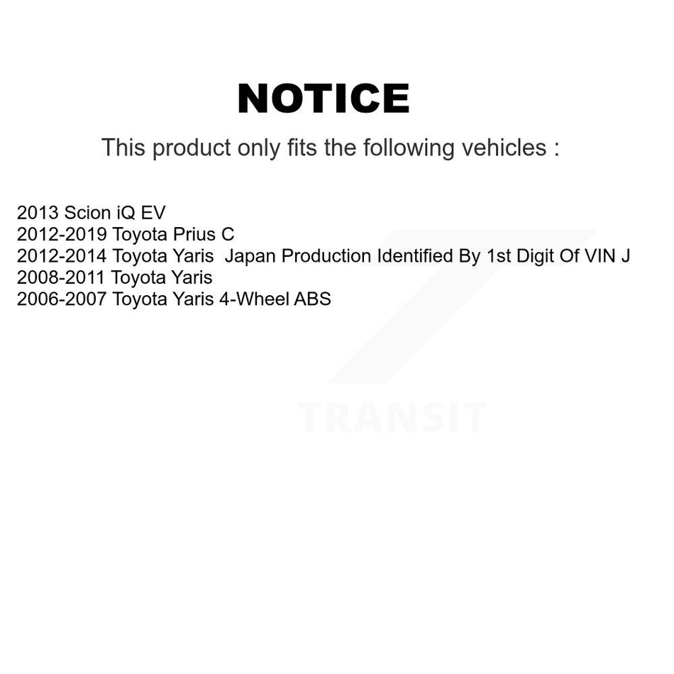 Rear Wheel Bearing Hub Assembly 70-512370 For Toyota Yaris Prius C Scion iQ