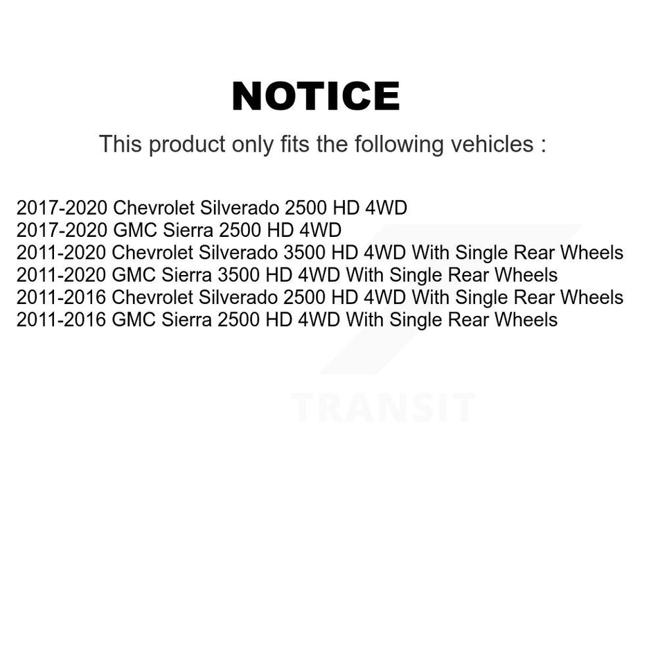 Front Wheel Bearing Hub Assembly 70-515145 For Chevrolet Silverado 2500 HD GMC Sierra 3500 4WD