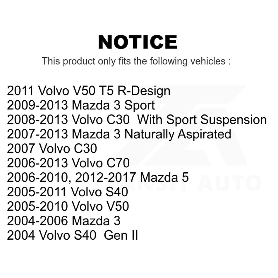 Rear Suspension Stabilizer Bar Link Kit 72-K80867 For Mazda 3 Volvo 5 S40 C70 C30 V50 Sport