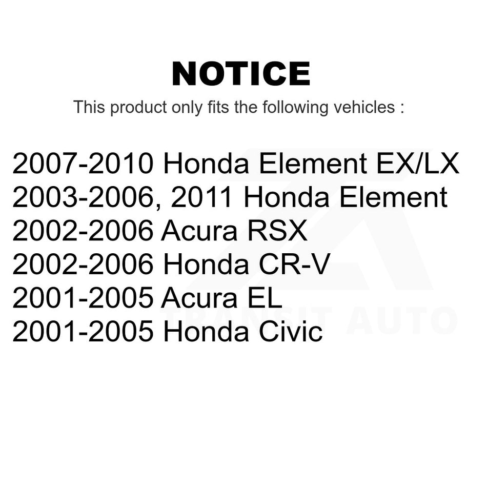 Front Left Suspension Stabilizer Bar Link Kit 72-K90454 For Honda Civic CR-V Element Acura RSX EL