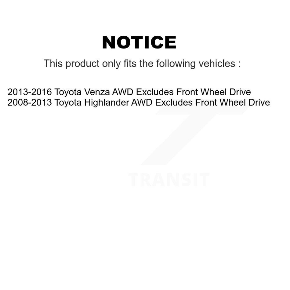 Rear Left Suspension Strut Coil Spring Assembly 78A-15923 For Toyota Highlander Venza Excludes Front Wheel Drive AWD