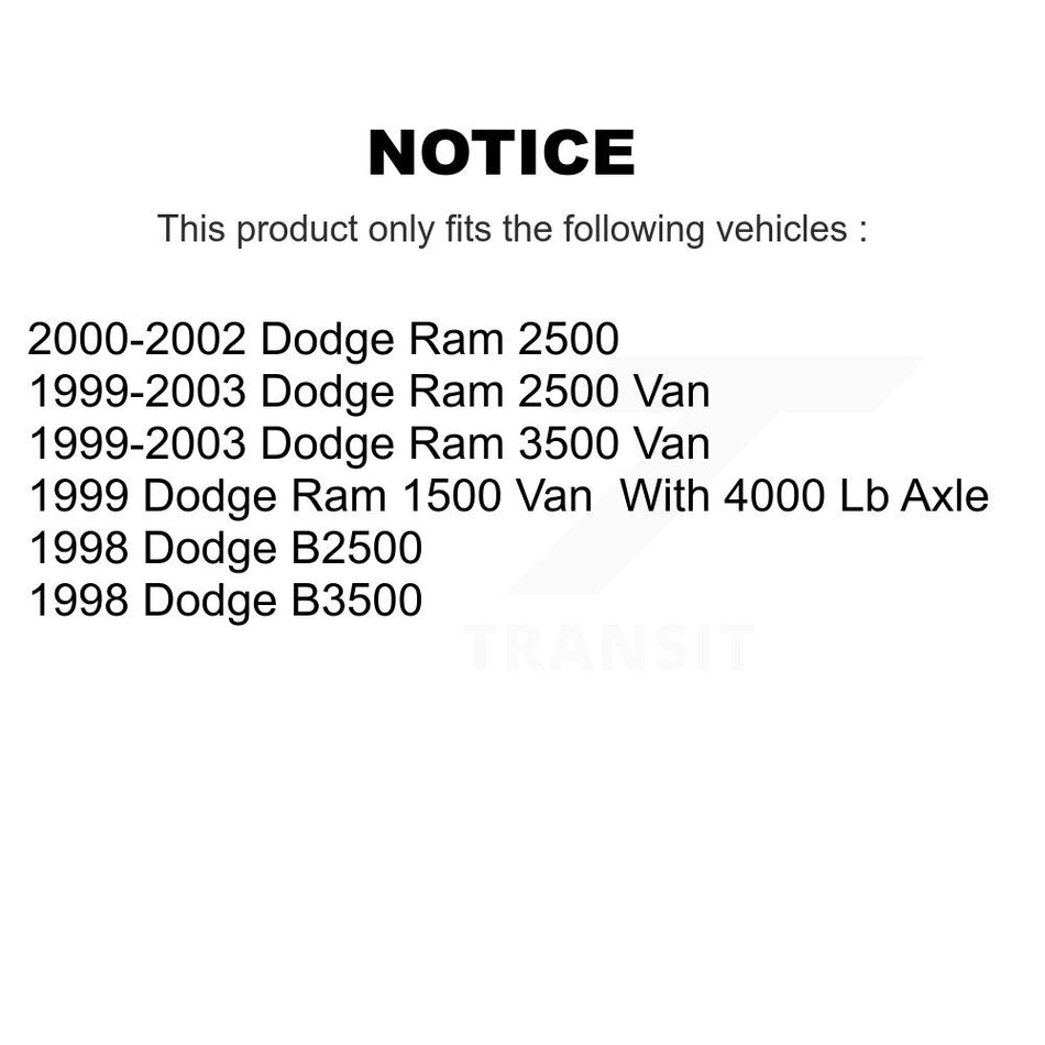 Front Disc Brake Rotor Hub Assembly 8-76808 For Dodge Ram 2500 3500 Van 1500 B3500 B2500