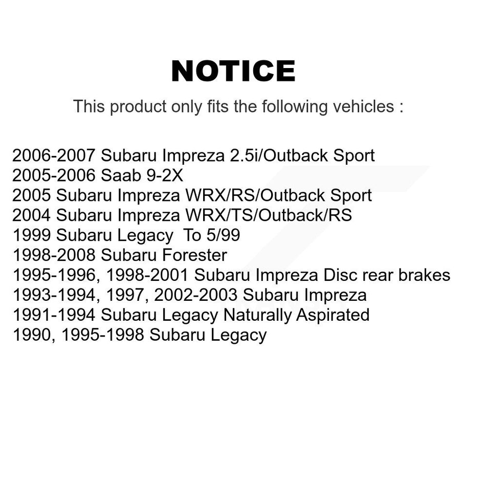 Rear Disc Brake Rotor 8-96121 For Subaru Forester Impreza Legacy Saab 9-2X