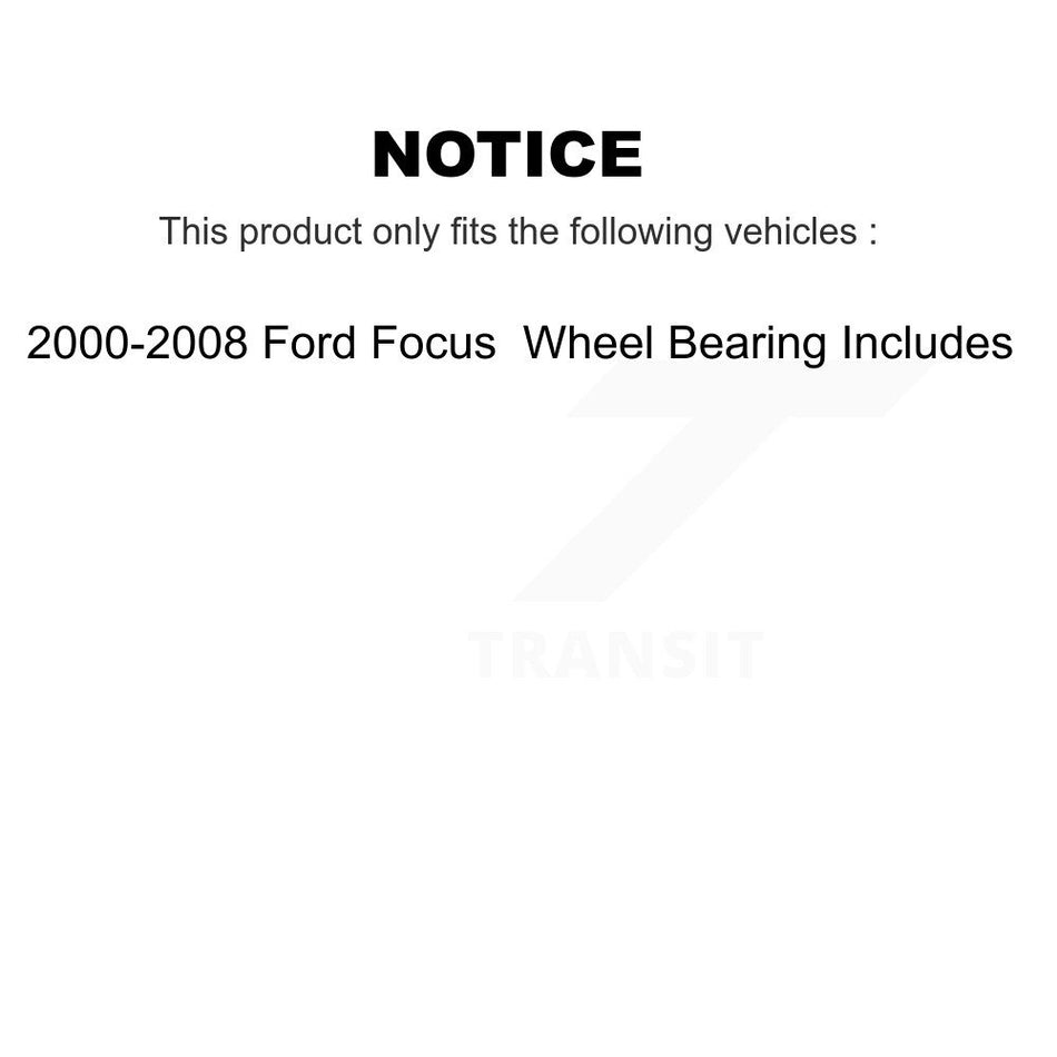 Rear Brake Drum 8-9763 For 2000-2008 Ford Focus Wheel Bearing Includes
