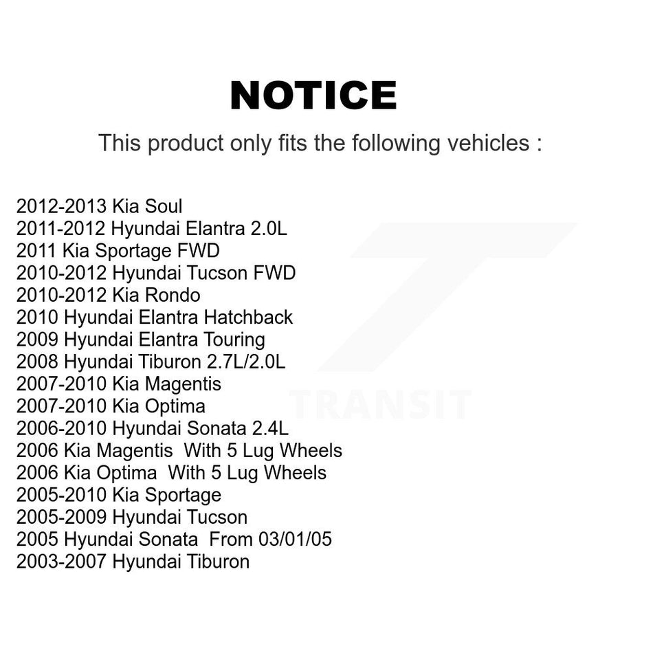 Front Disc Brake Rotor 8-980089 For Hyundai Kia Sonata Elantra Tucson Soul Sportage Optima Tiburon Rondo Magentis