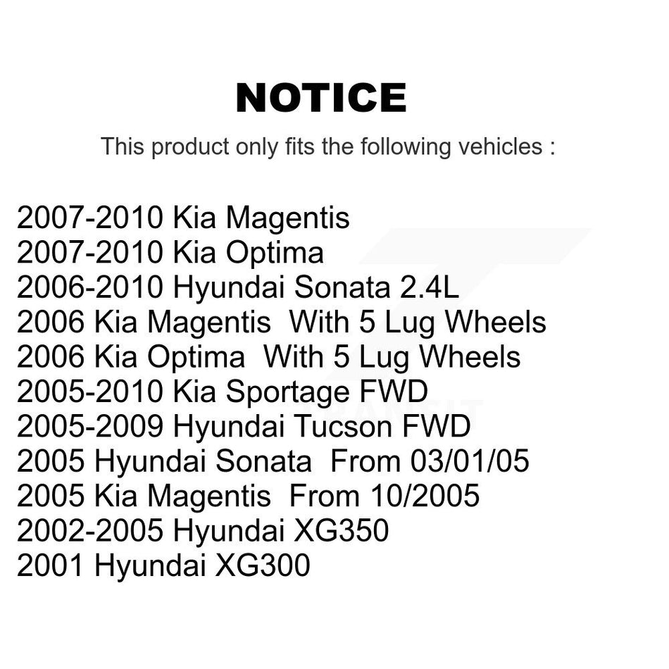 Rear Disc Brake Rotor 8-980095 For Hyundai Sonata Kia Sportage Tucson Optima XG350 XG300 Magentis