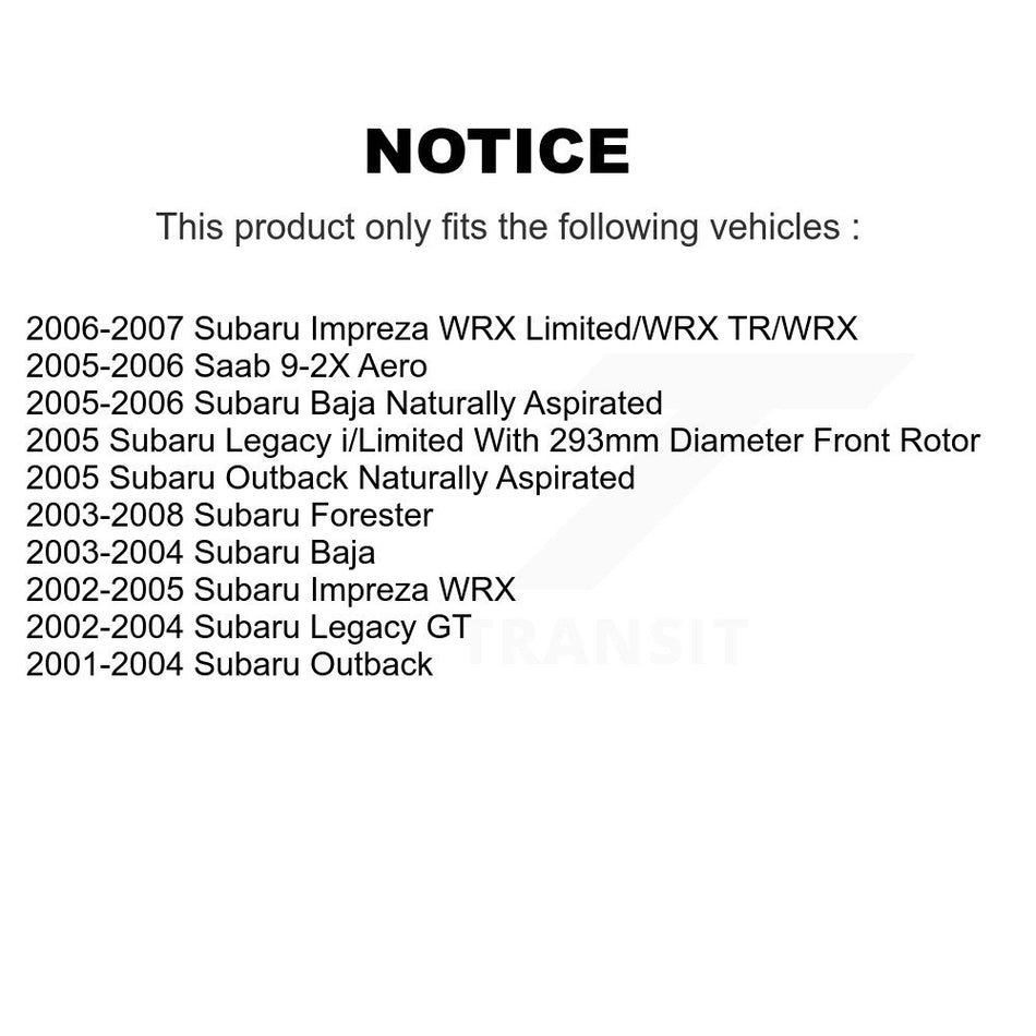 Front Disc Brake Rotor 8-980141 For Subaru Forester Outback Impreza Legacy Baja Saab 9-2X
