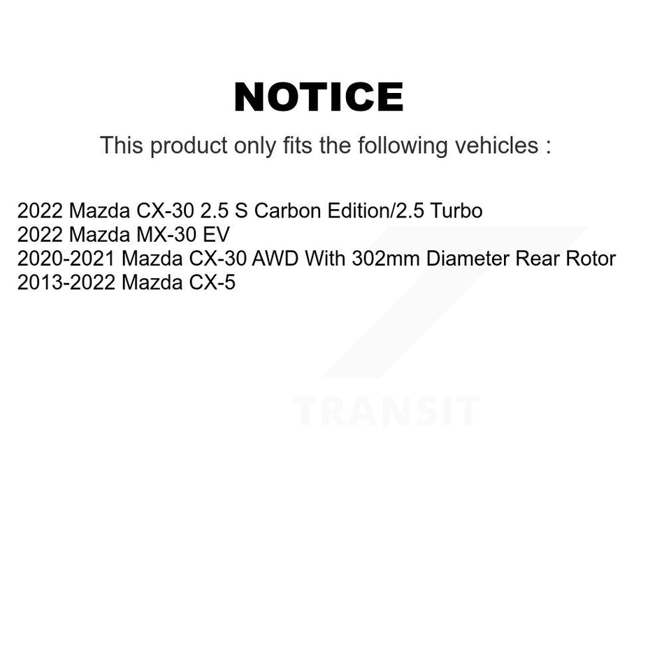 Rear Disc Brake Rotor 8-981008 For Mazda CX-5 CX-30 MX-30 EV