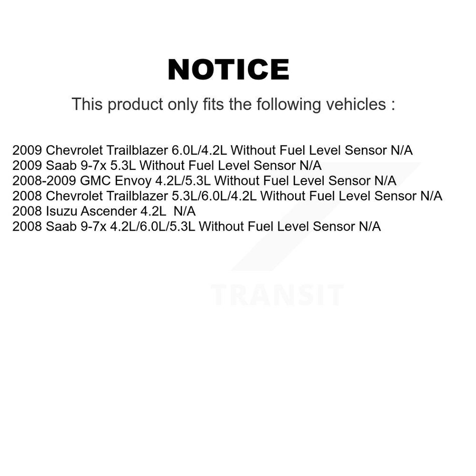 Fuel Pump Module Assembly AGY-00310606 For Chevrolet Trailblazer GMC Envoy Saab 9-7x Isuzu Ascender