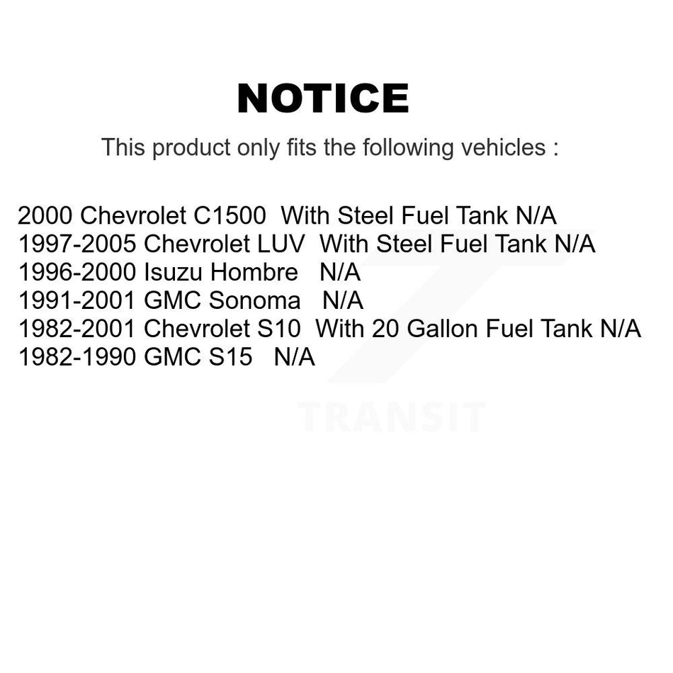 Fuel Tank Strap AGY-01110008 For Chevrolet S10 GMC Sonoma S15 Isuzu Hombre LUV C1500