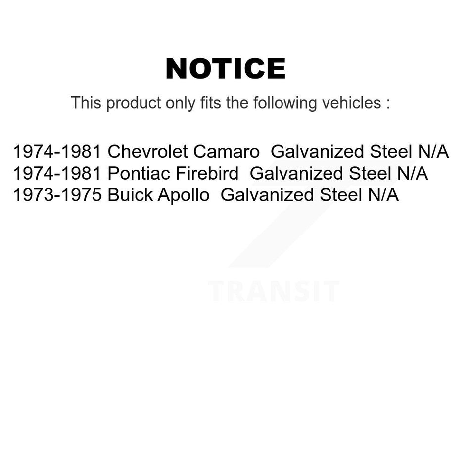 Fuel Tank Strap AGY-01110047 For Chevrolet Camaro Pontiac Firebird Buick Apollo Galvanized Steel