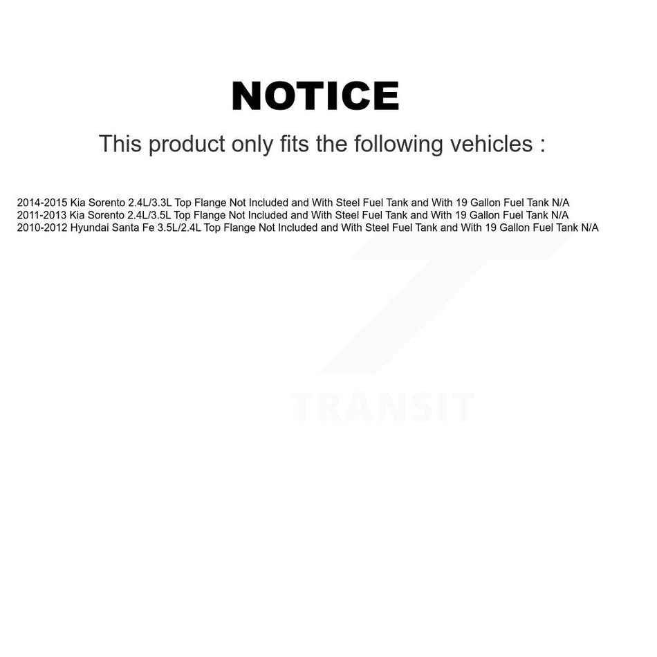 Fuel Tank Strap AGY-01110427 For Kia Sorento Hyundai Santa Fe Top Flange Not Included With Steel 19 Gallon