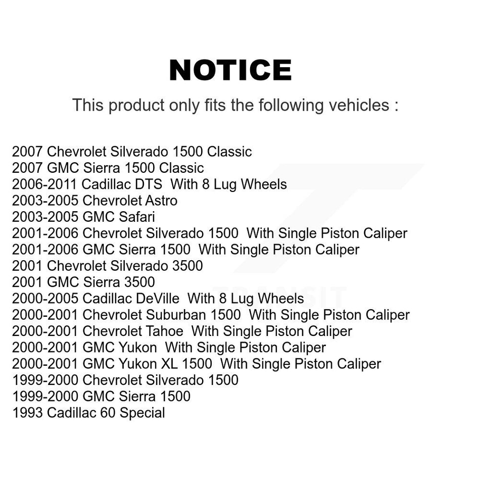 Rear Ceramic Disc Brake Pads CMX-D792 For Chevrolet Silverado 1500 GMC Sierra Cadillac DeVille Tahoe DTS Classic Suburban Astro Yukon XL 3500 Safari 60 Special