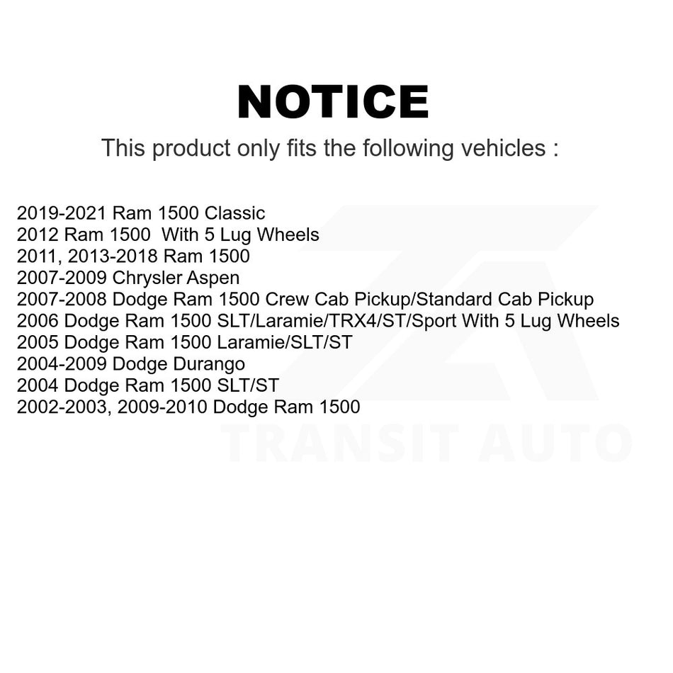 Front Disc Brake Rotor DS1-780073 For Ram 1500 Dodge Durango Classic Chrysler Aspen