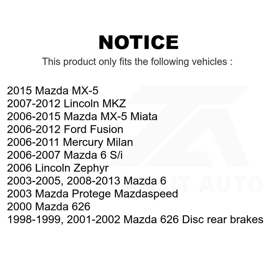 Rear Disc Brake Rotor DS1-980172 For Ford Fusion Mazda 6 Lincoln MKZ Mercury Milan MX-5 Miata 626 Zephyr Protege