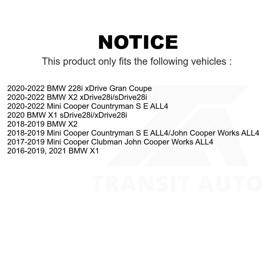 Rear Disc Brake Rotor DS1-982125 For BMW X1 Mini Cooper Countryman X2 Clubman 228i xDrive Gran Coupe