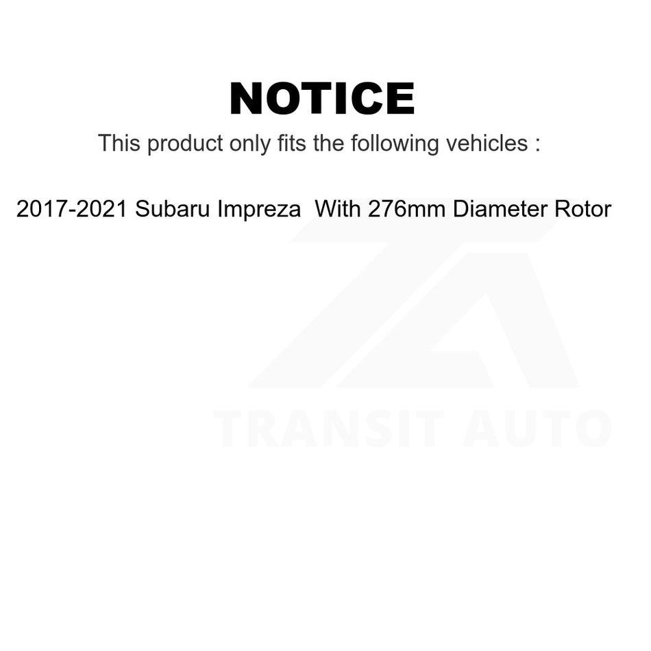 Front Disc Brake Rotor DS1-982488 For 2017-2021 Subaru Impreza With 276mm Diameter