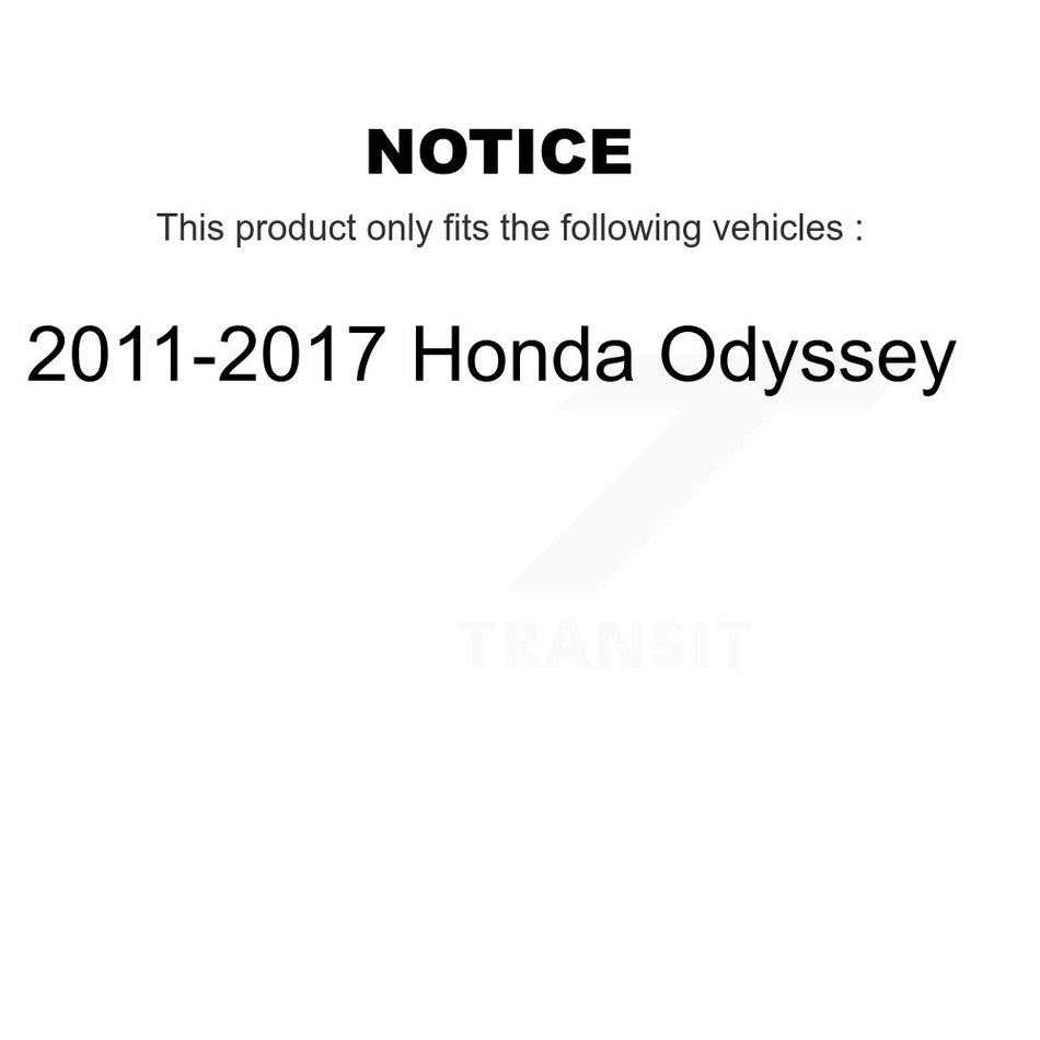 Front Rear Complete Suspension Shocks Strut And Coil Spring Mount Assemblies Kit For 2011-2017 Honda Odyssey - Left Right Side (Driver Passenger) K78M-100137