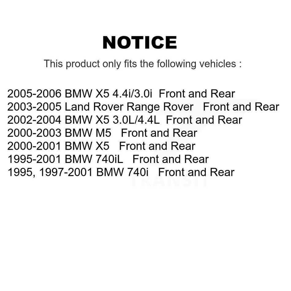 AmeriBRAKES Front Rear Semi-Metallic Disc Brake Pads Kit For BMW X5 740iL Land Rover Range 740i M5 KNF-101399
