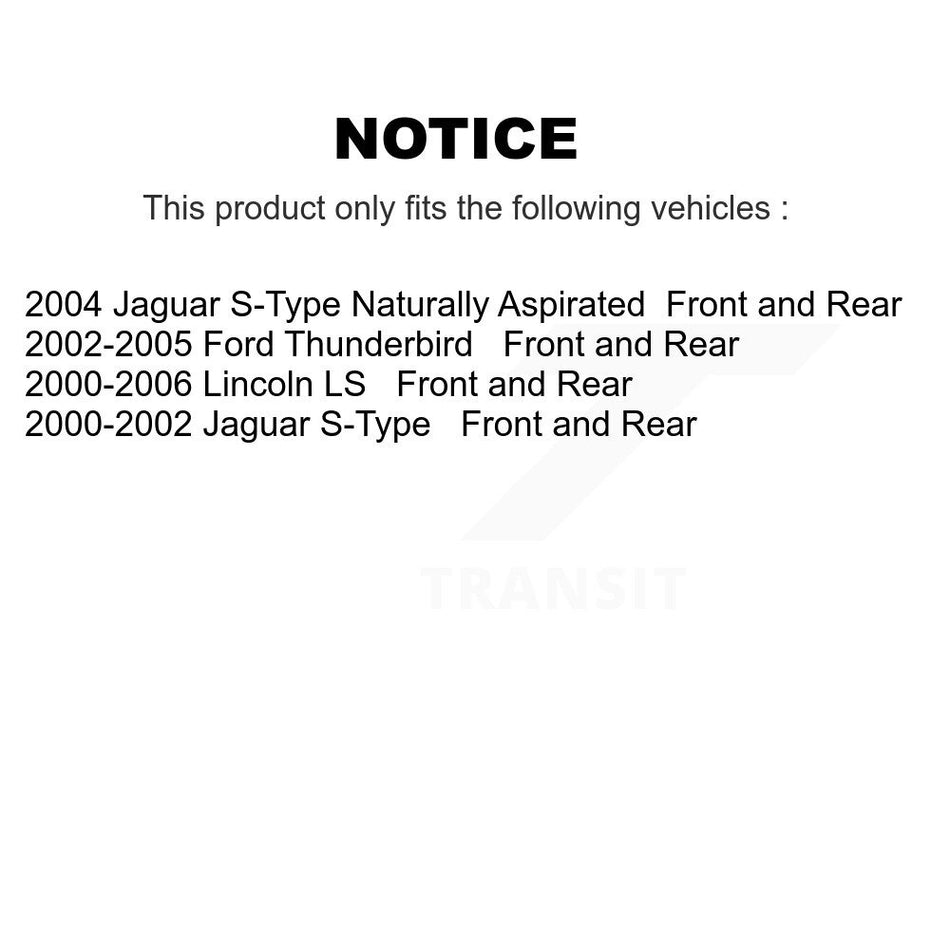 AmeriBRAKES Front Rear Semi-Metallic Disc Brake Pads Kit For Lincoln LS Ford Thunderbird Jaguar S-Type KNF-101435