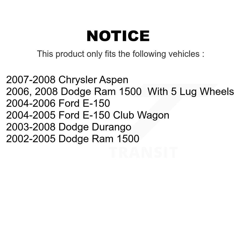 Rear Parking Brake Shoe NB-852B For Dodge Ram 1500 Durango Ford Chrysler Aspen E-150 Club Wagon