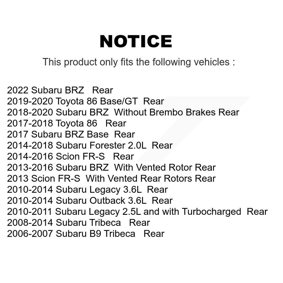 Rear Ceramic Disc Brake Pads NWF-PRC1124 For Subaru Forester Outback Legacy Scion FR-S BRZ Tribeca B9 Toyota 86