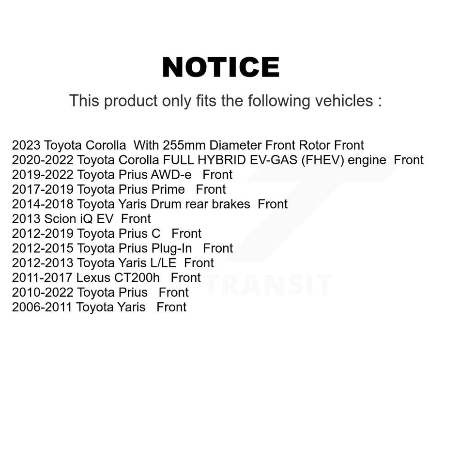 Front Ceramic Disc Brake Pads NWF-PRC1184A For Toyota Prius Yaris C Corolla Lexus CT200h Prime Plug-In Scion iQ AWD-e