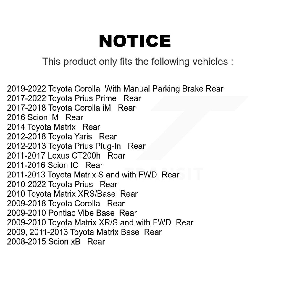 Rear Ceramic Disc Brake Pads NWF-PRC1423 For Toyota Corolla Prius Scion xB Yaris tC Lexus CT200h Matrix Prime Pontiac Vibe iM Plug-In