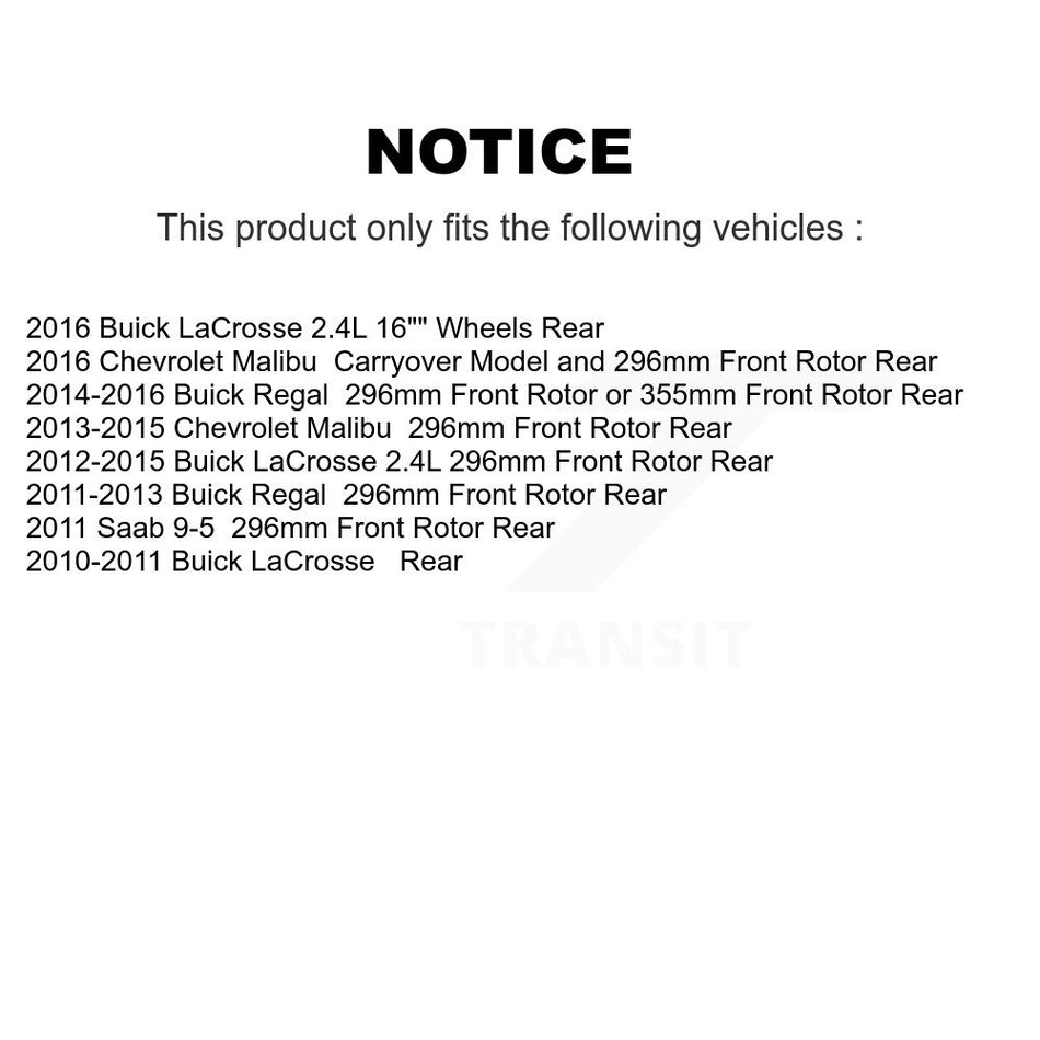 Rear Ceramic Disc Brake Pads NWF-PRC1430A For Chevrolet Malibu Buick LaCrosse Regal Saab 9-5