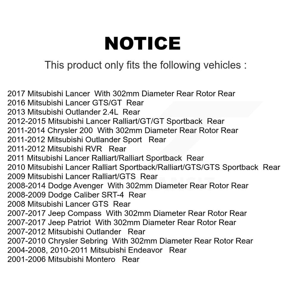 Rear Ceramic Disc Brake Pads NWF-PRC868 For Jeep Patriot Dodge Chrysler Compass Avenger Mitsubishi 200 Sebring Lancer Caliber Endeavor Outlander Sport Montero RVR