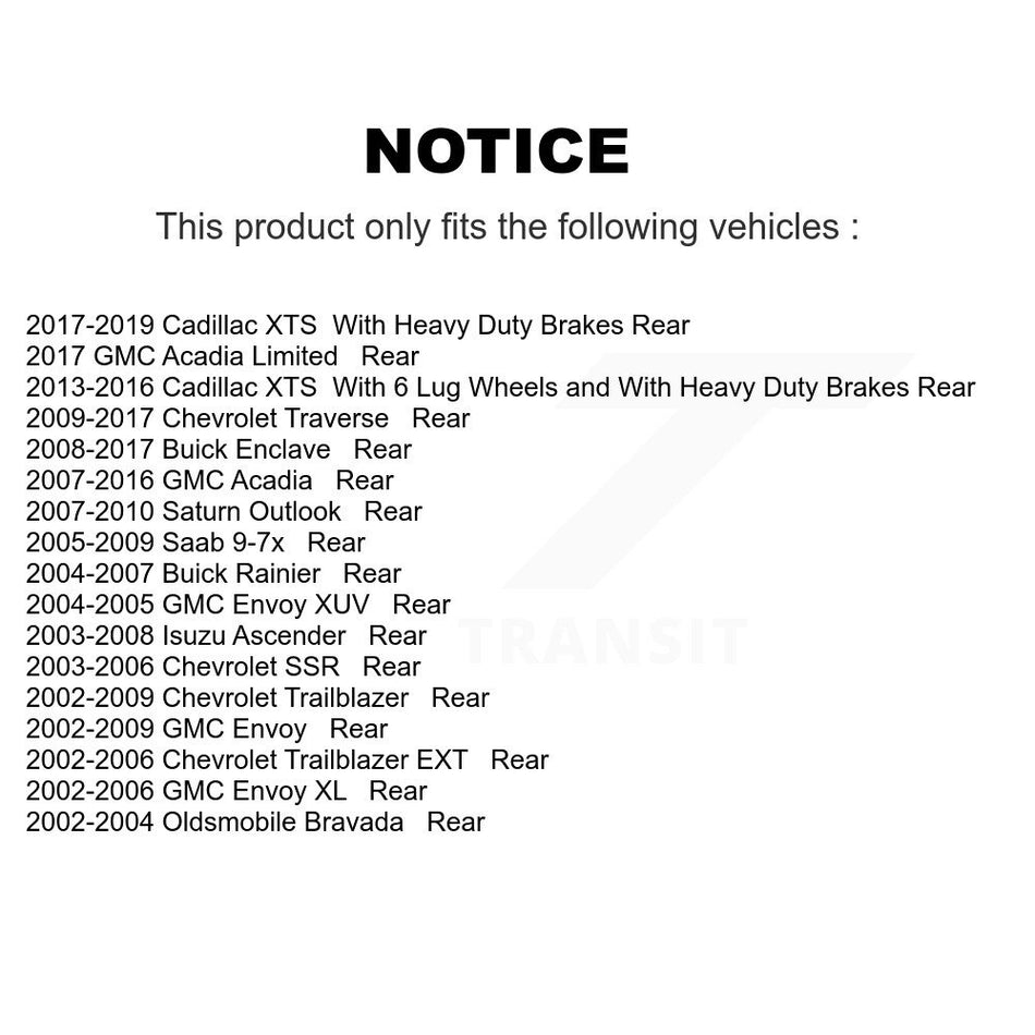 Rear Ceramic Disc Brake Pads NWF-PRC883 For Chevrolet GMC Traverse Trailblazer Acadia Buick Enclave Envoy EXT Cadillac XTS XL Saturn Outlook Rainier Limited Oldsmobile Bravada XUV SSR Isuzu Ascender