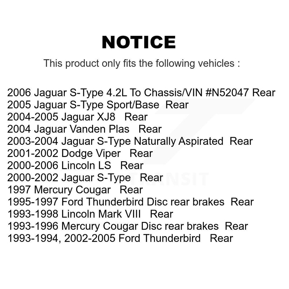 Rear Semi-Metallic Disc Brake Pads NWF-PRM806 For Lincoln Ford Thunderbird LS Jaguar S-Type Mercury Cougar Mark VIII XJ8 Vanden Plas Dodge Viper