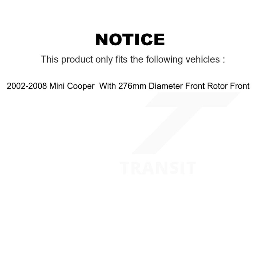 Front Semi-Metallic Disc Brake Pads NWF-PRM939 For 2002-2008 Mini Cooper With 276mm Diameter Rotor