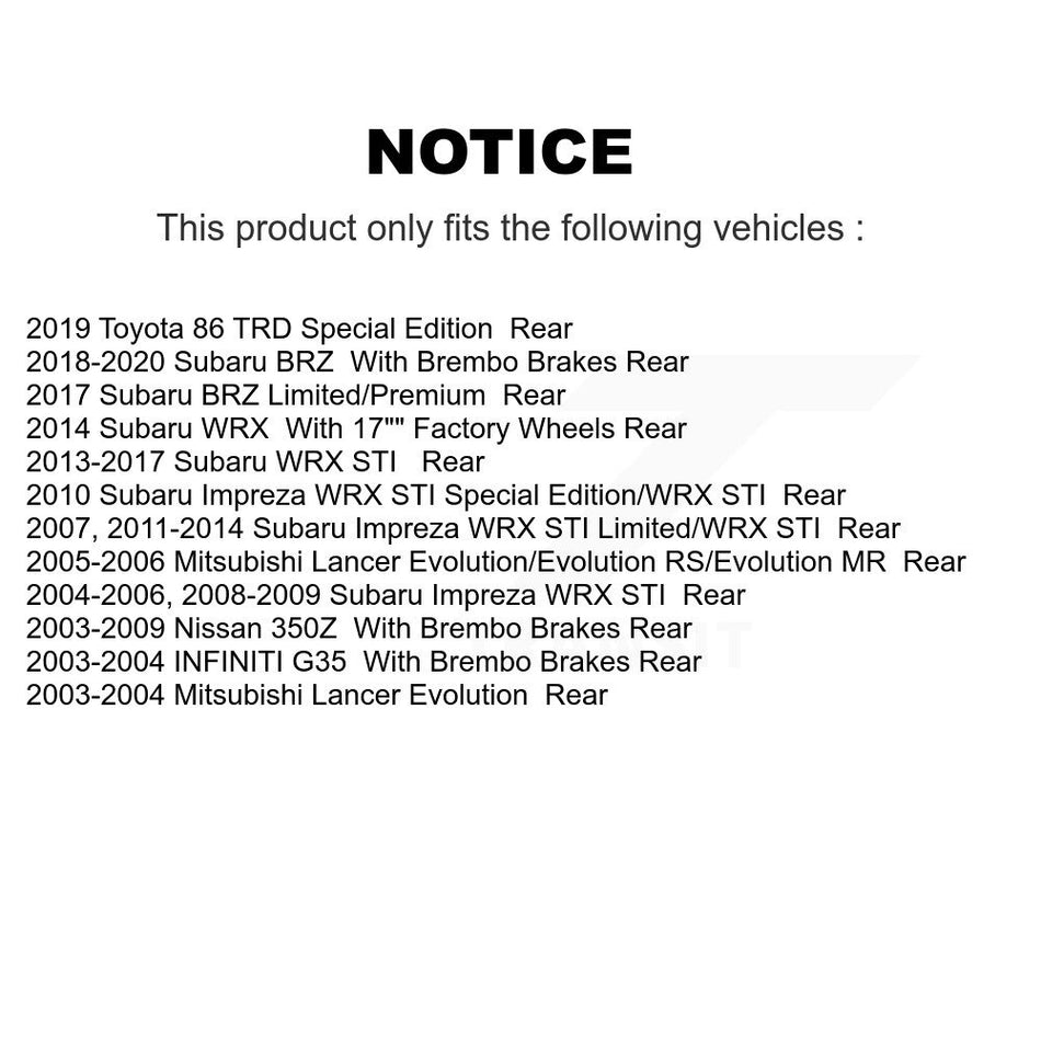 Rear Semi-Metallic Disc Brake Pads NWF-PRM961 For Subaru Impreza Nissan 350Z INFINITI G35 Mitsubishi Lancer WRX STI BRZ Toyota 86