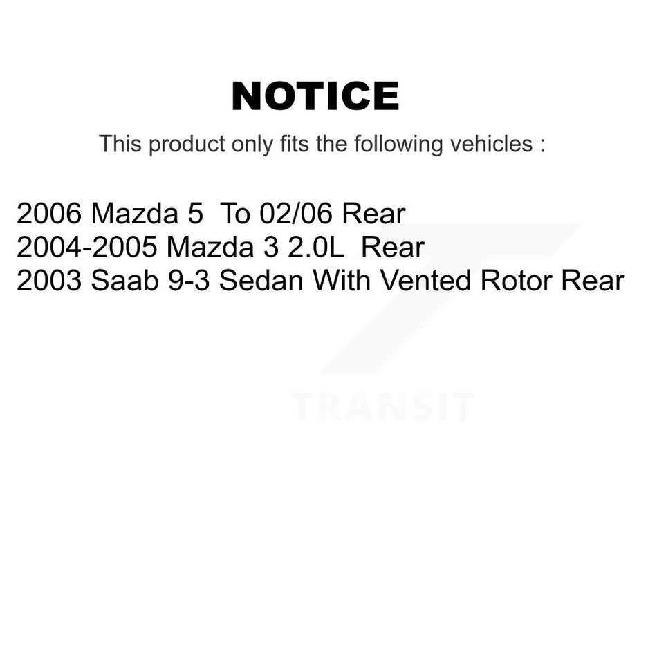 Rear Semi-Metallic Disc Brake Pads NWF-PRM973 For Mazda 3 Saab 9-3 5