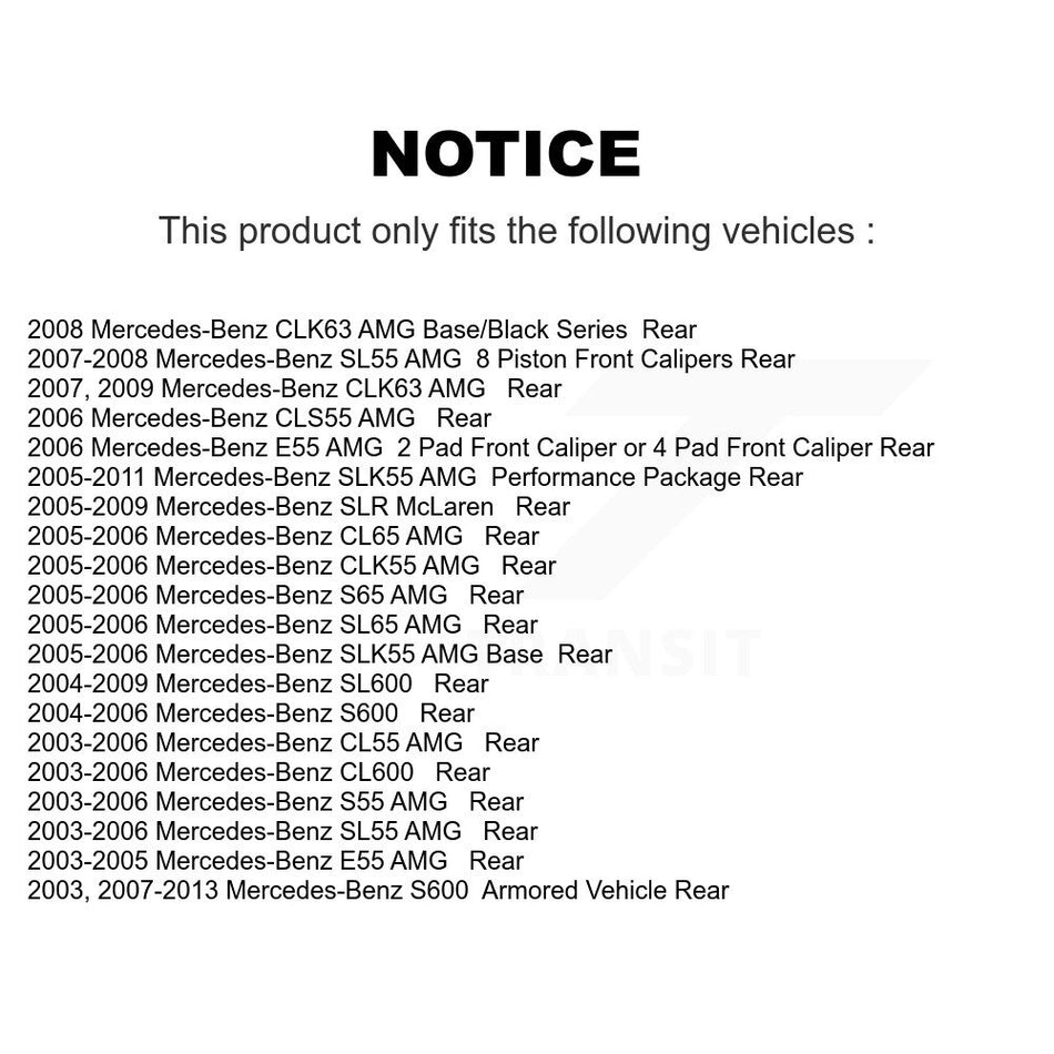 Rear Semi-Metallic Disc Brake Pads NWF-PRM984A For Mercedes-Benz SL55 AMG E55 S600 SLK55 S55 CLS55 CL55 SL600 CLK55 SL65 CLK63 CL600 CL65 S65 SLR McLaren