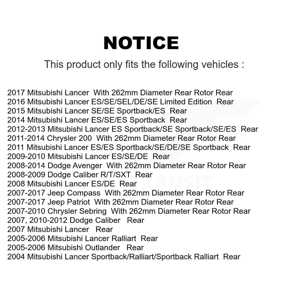 Rear Ceramic Disc Brake Pads NWF-PTC1037 For Jeep Dodge Patriot Chrysler Compass Avenger 200 Caliber Mitsubishi Lancer Sebring Outlander