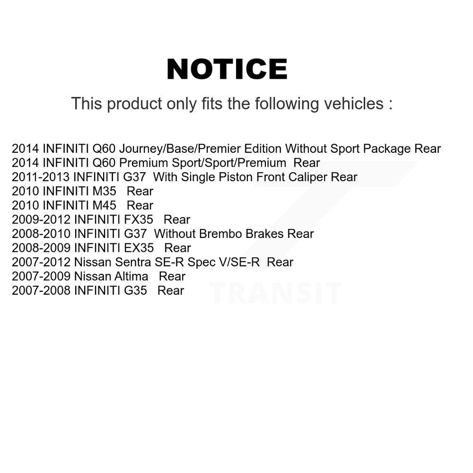 Rear Ceramic Disc Brake Pads NWF-PTC1288 For Nissan Altima Sentra INFINITI G37 G35 FX35 EX35 Q60 M35 M45