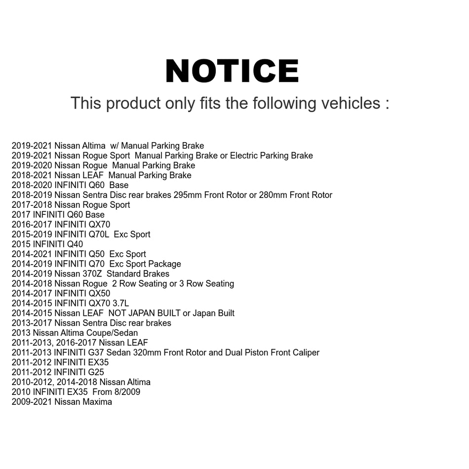 Rear Ceramic Disc Brake Pads NWF-PTC1393 For Nissan Altima Rogue Sentra Maxima INFINITI Q50 Sport Juke G37 LEAF QX50 370Z Q60 QX70 G25 EX35 Q70 Q70L Q40 Qashqai