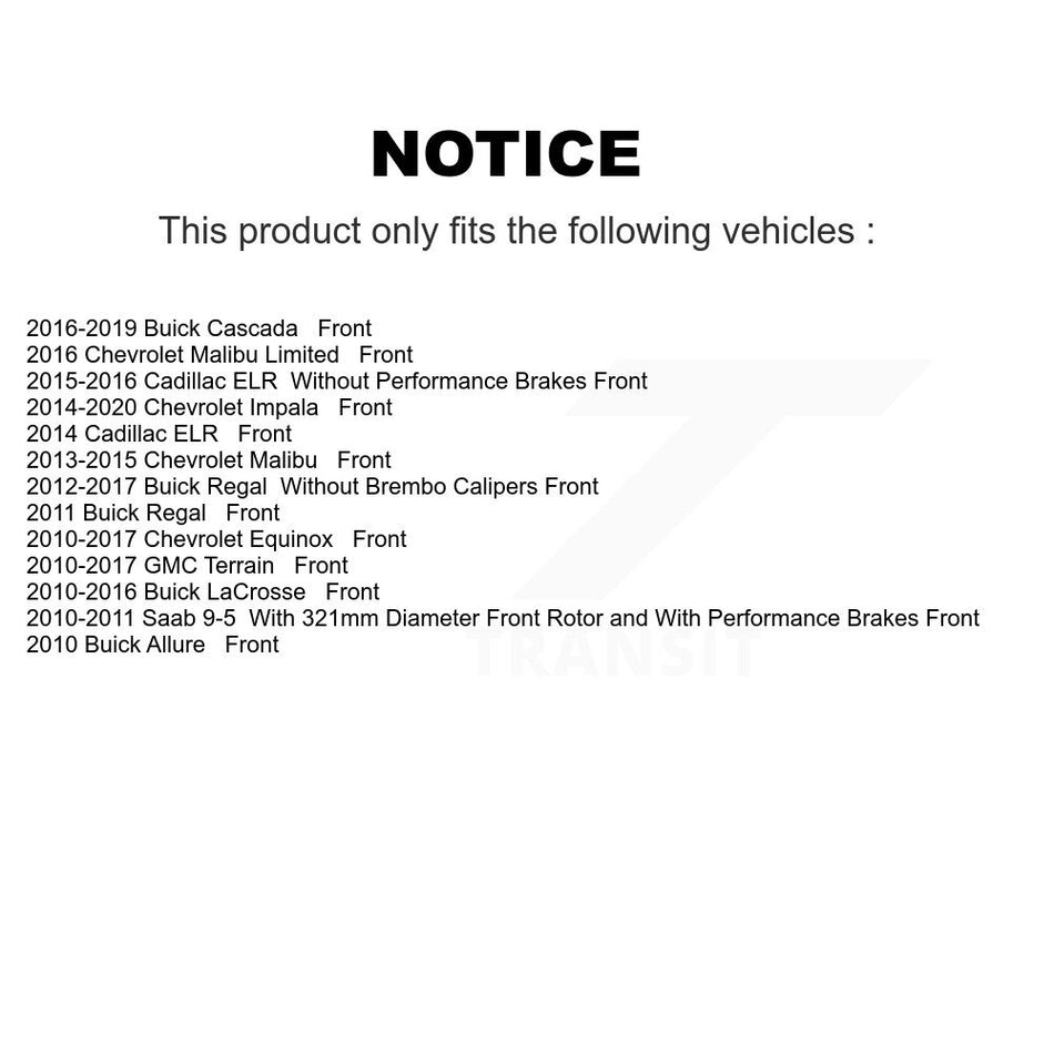 Front Ceramic Disc Brake Pads NWF-PTC1421 For Chevrolet Equinox GMC Terrain Malibu Buick Impala LaCrosse Regal Limited Cascada Saab 9-5 Cadillac ELR Allure