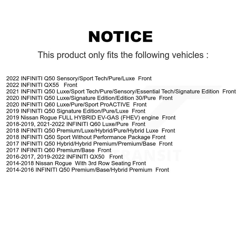 Front Ceramic Disc Brake Pads NWF-PTC1736 For Nissan Rogue INFINITI Q50 QX50 Q60 QX55