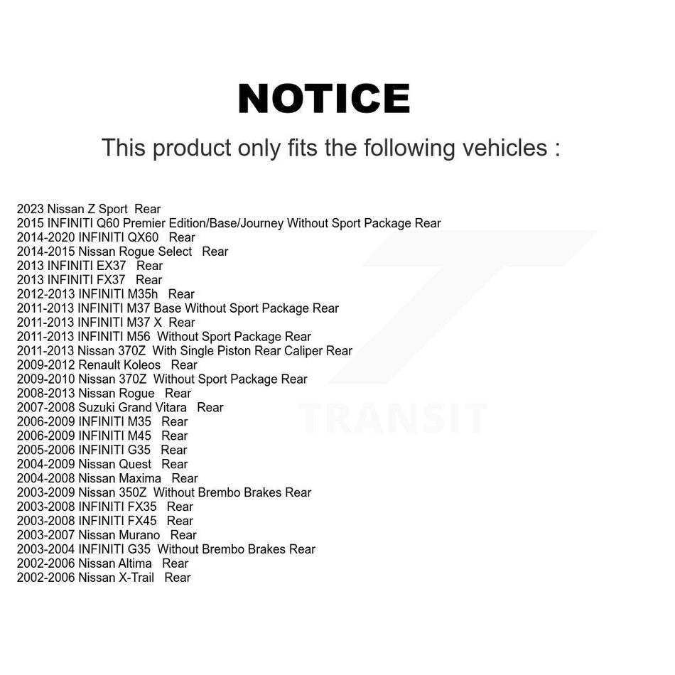 Rear Ceramic Disc Brake Pads NWF-PTC905 For Nissan INFINITI Rogue Altima Murano QX60 Maxima G35 Select Quest 350Z FX35 M35 370Z M37 Suzuki Grand Vitara M45 FX45 FX37 Q60 M56 EX37 M35h Renault Z Koleos