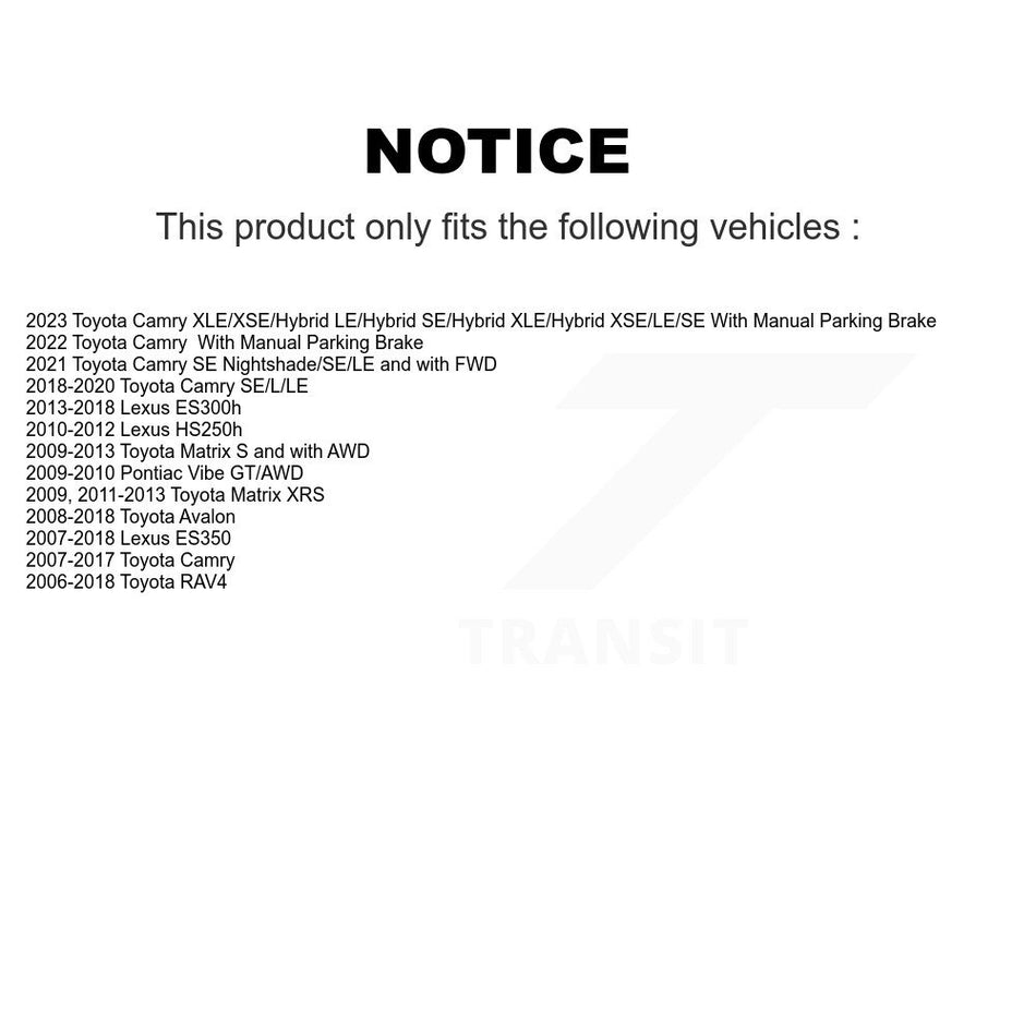Rear Semi-Metallic Disc Brake Pads PPF-D1212 For Toyota Camry RAV4 Lexus ES350 Avalon Matrix ES300h Pontiac Vibe HS250h
